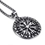 large rune and norse compass neckalce stainless steel